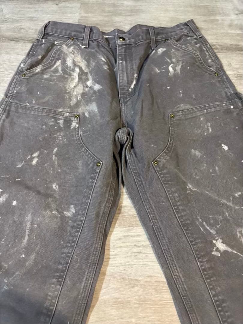361 Carhartt ダブルニー グレー ペンキ メキシコワーク