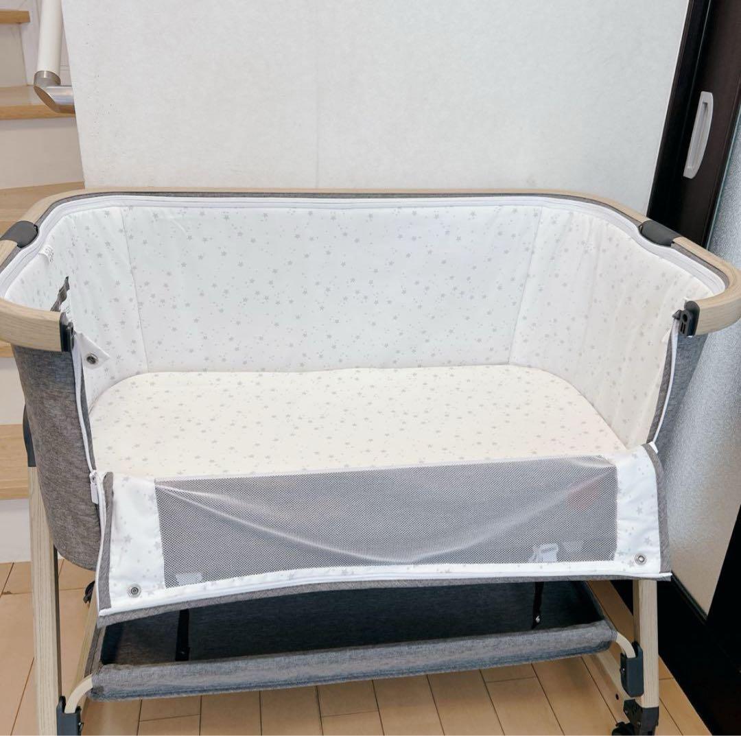 【美品】HZDMJベビーベッド 折りたたみ式 付属品完備 説明書 収納袋付き