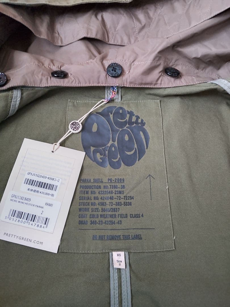 サイズ2 新品 プリティグリーン PrettyGreen モッズパーカー