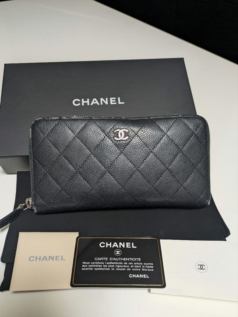 シャネル マトラッセ キャビアスキン 長財布 正規品 ギャランティ付