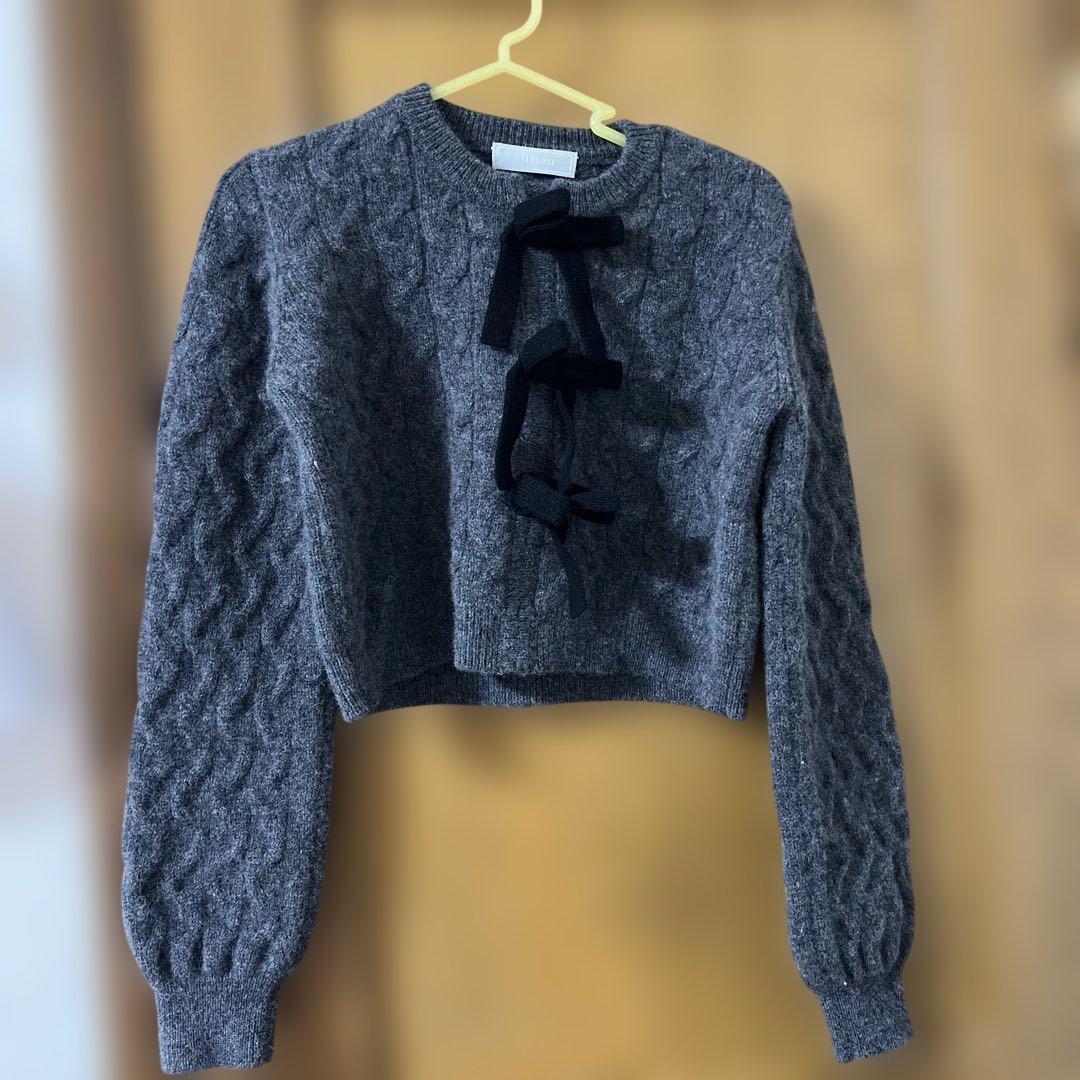 セルフォード リボンモチーフケーブルニットプルオーバー