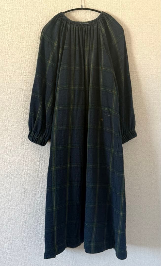 45R インディゴネルチェック チロルドレス フリーサイズ