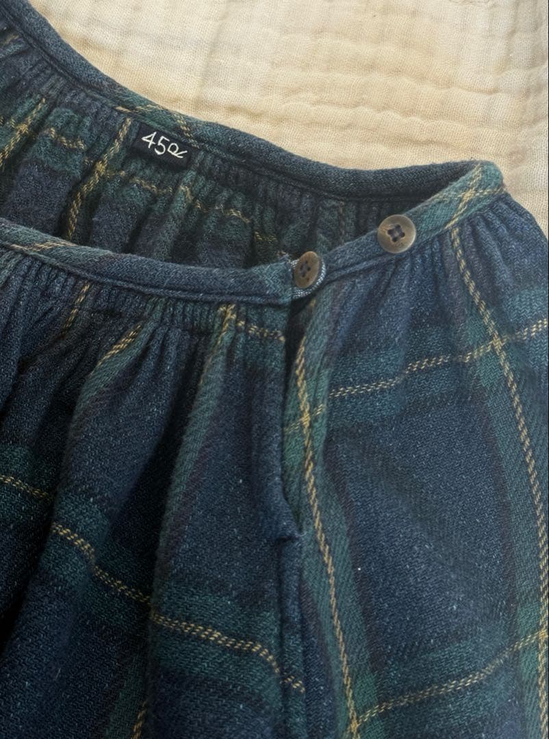 45R インディゴネルチェック チロルドレス フリーサイズ