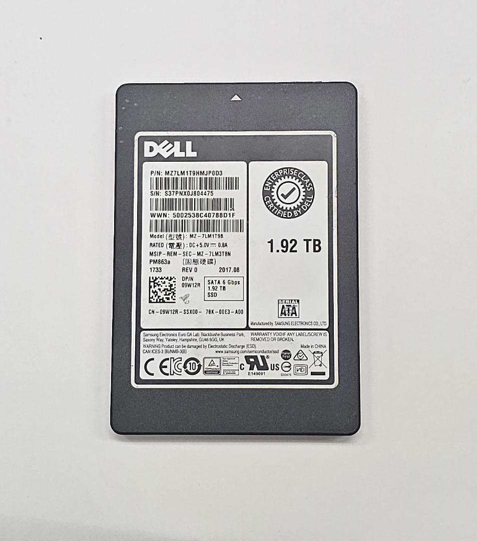 ①SAMSUNG 2.5インチSSD 1.92TB MZ-7LM1T9B 動作品