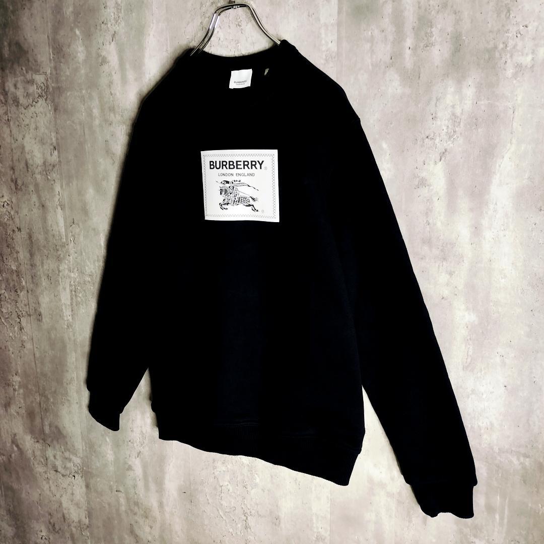 【現行タグ・美品】バーバリー プロ―サムラベル EKD騎士 スウェット 黒
