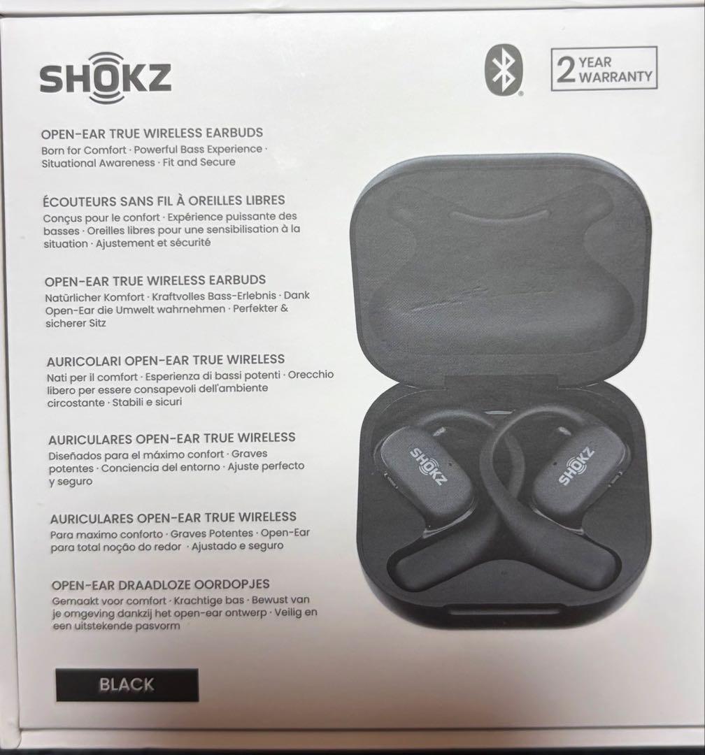 SHOKZ OPENFIT ブラック ワイヤレスイヤフォン　T910