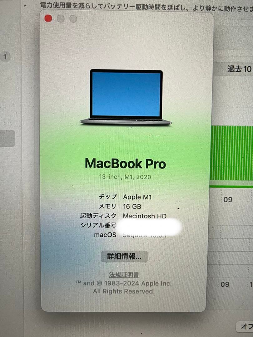 【Apple MacBook Pro 13インチ／M1／16GB／1TB】