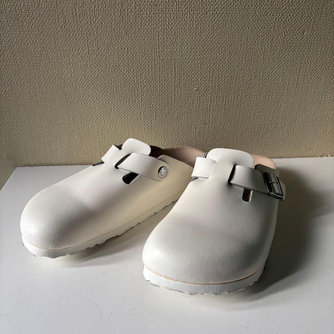 美品⭐︎BIRKENSTOCK Boston ボストン 24.5 ホワイト レザー