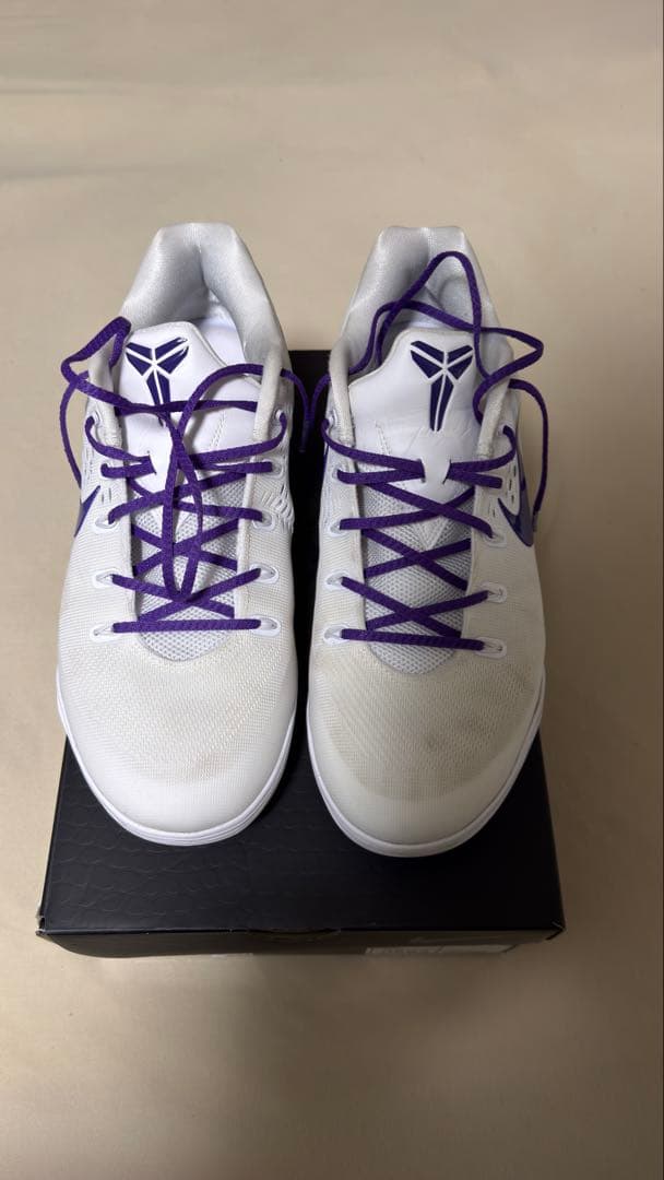 ラ*ン様 KOBE 9 ELITE LOW EM Protro 白×紫 29cm