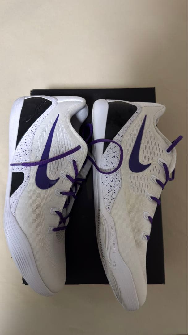 ラ*ン様 KOBE 9 ELITE LOW EM Protro 白×紫 29cm