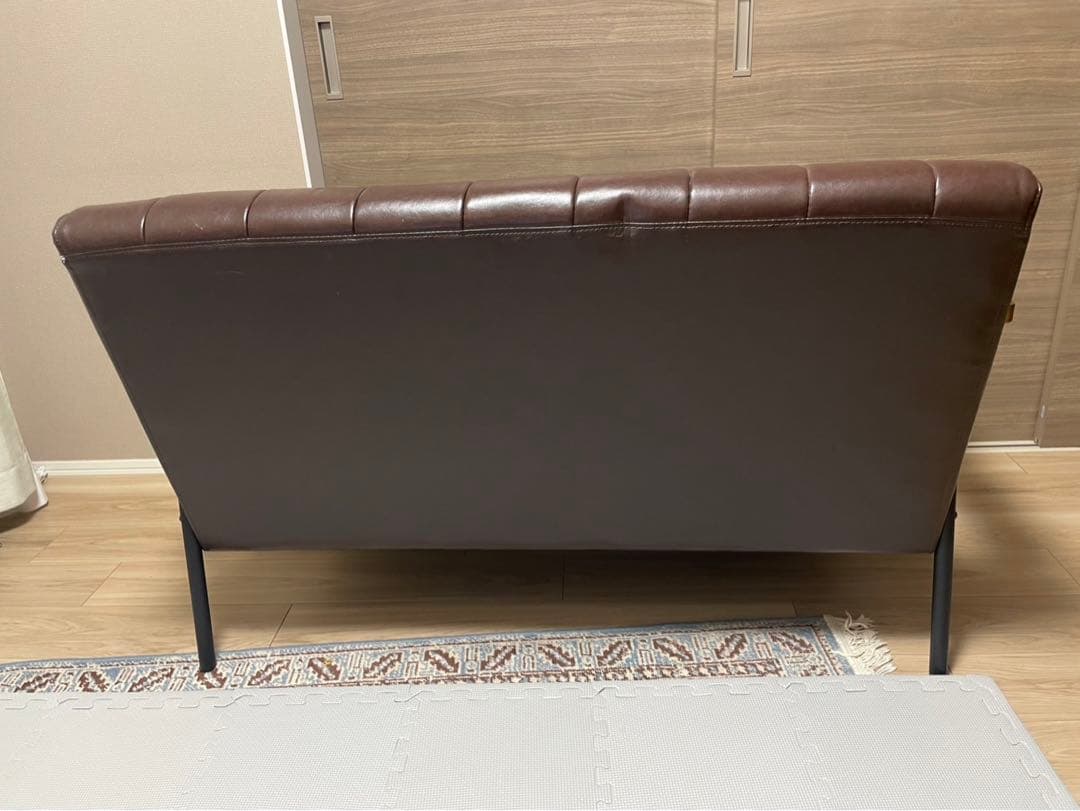 傷・汚れに強い合成皮革 2人用ソファ(Nシールド ステイン2KD DBR)