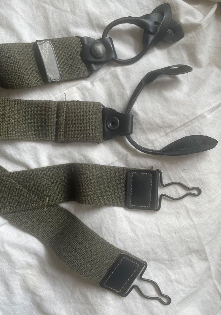 米軍空軍本物防寒用フライトトラウザースパンツ用サスペンダーOGカラー希少