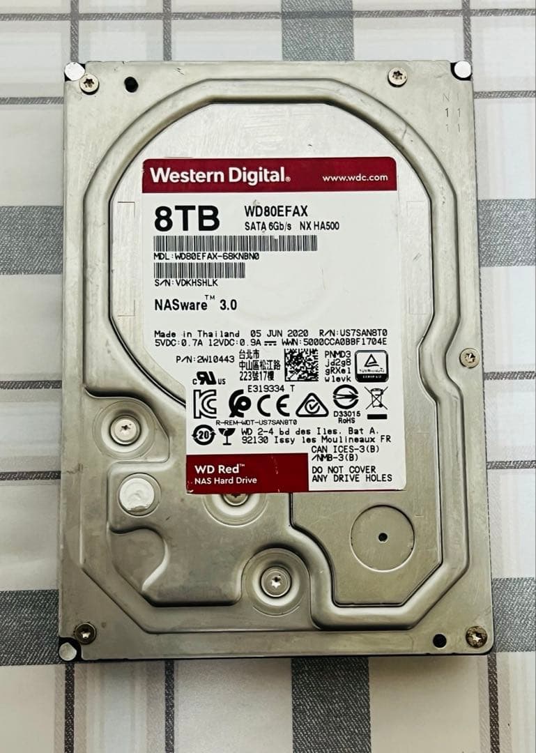動作確認済 8TB HDD 6台セット 48TB