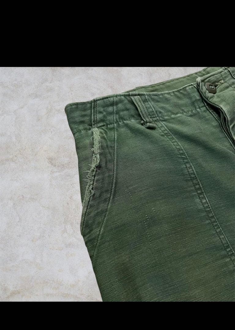 希少70's 米軍実物 OG-107ファティーグ ベイカーパンツ　コットンサテン