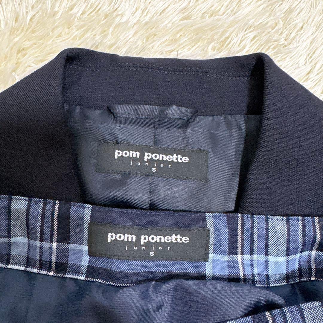 ポンポネット 140cm フォーマルスーツ 卒服　入学式 濃紺 お受験　発表会