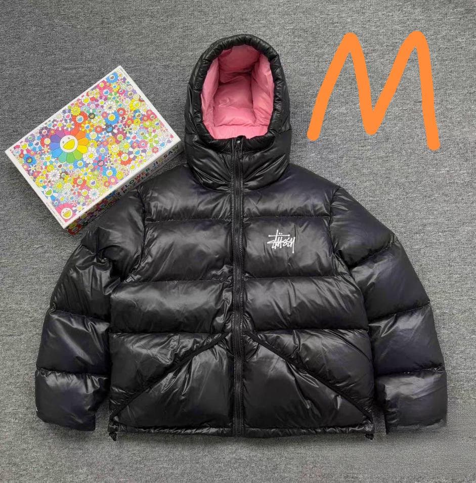 Stussy 刺繍 ブラック Mサイズ ダウンジャケット