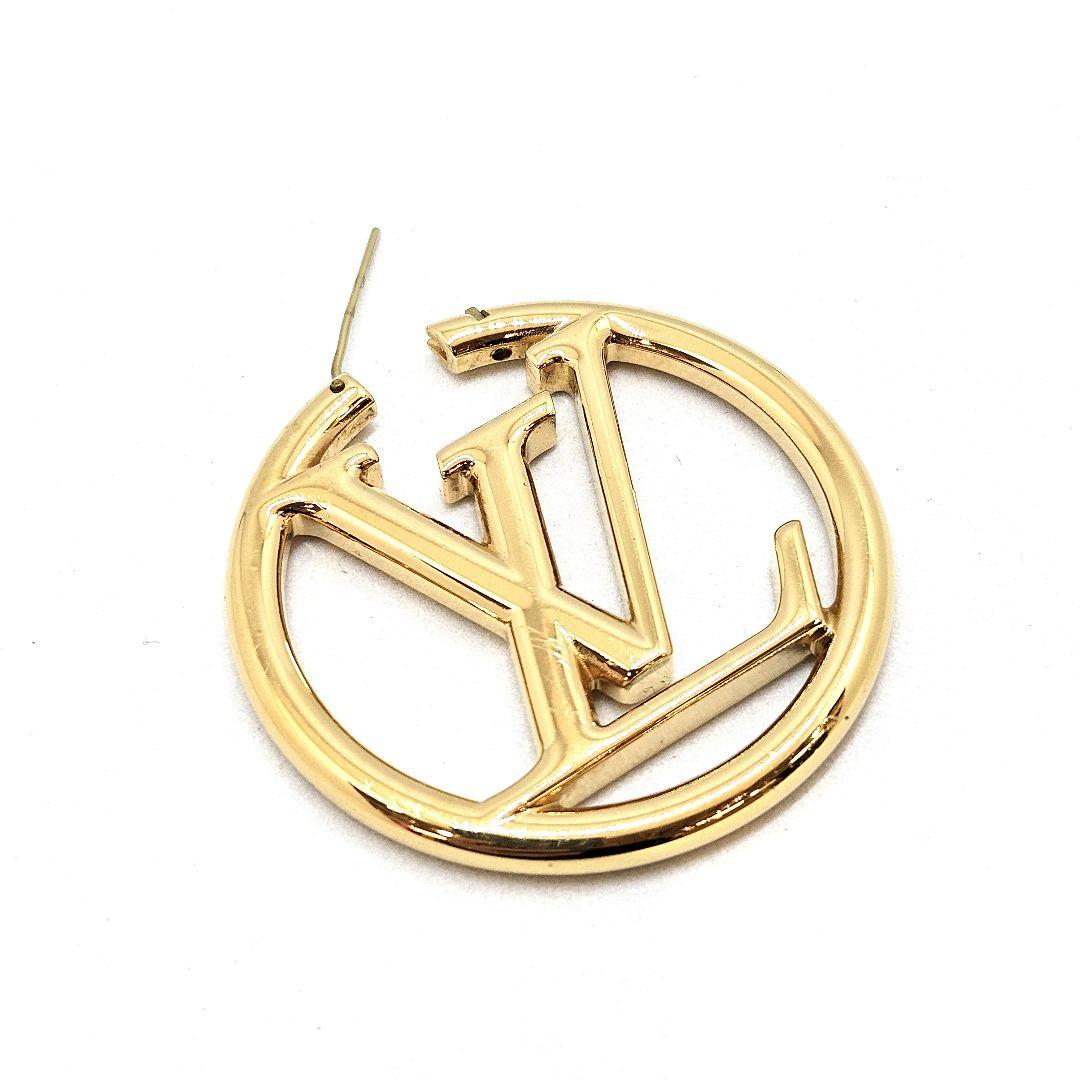 ルイ ヴィトン ルイーズ LVサークル フープ ピアス ゴールドカラー 片耳