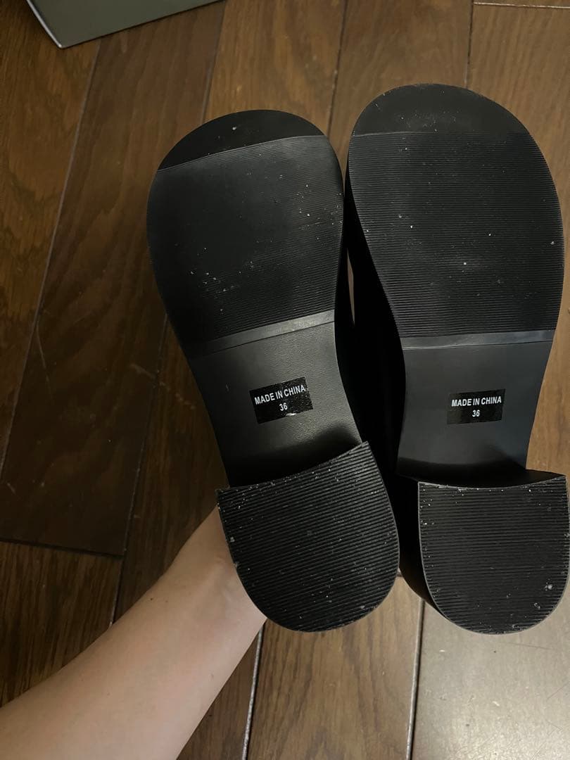 anuke アンヌーク　エコレザーヒールスリッポン