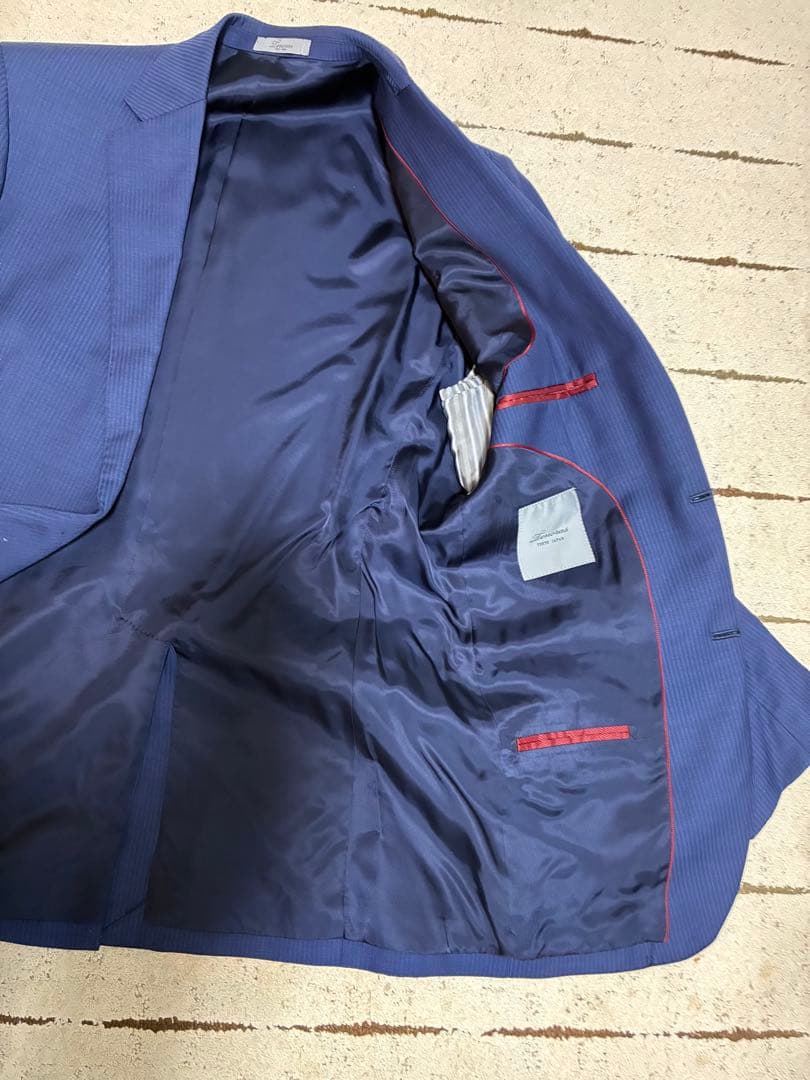 TENORAS ティノラス スリーピーススーツ ブルーM お洒落 裏地赤ライン