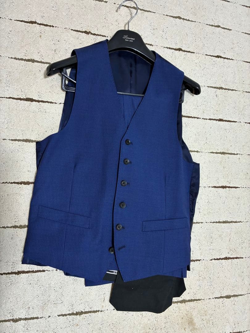 TENORAS ティノラス スリーピーススーツ ブルーM お洒落 裏地赤ライン