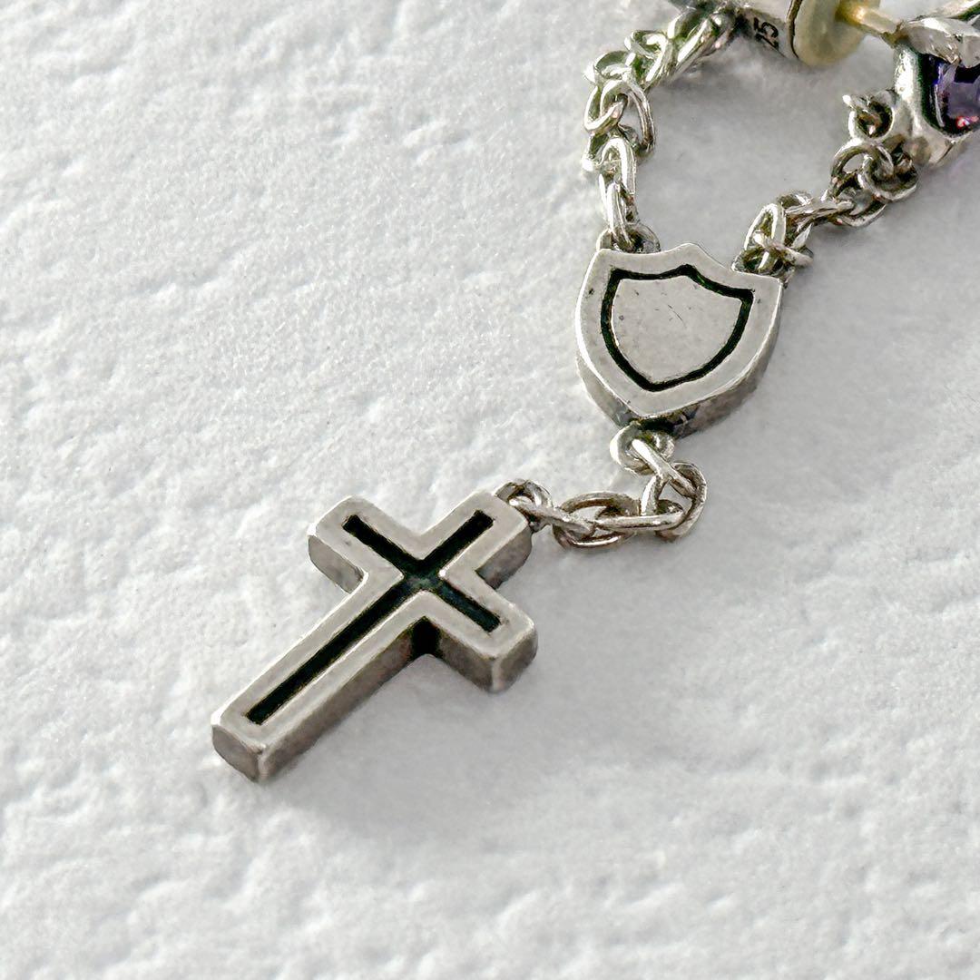 Justin　Davis　ドロップピアス　クロス　シールド　ポストK18