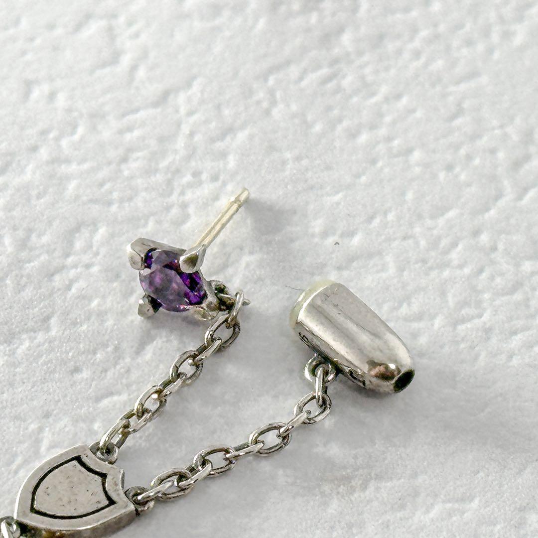 Justin　Davis　ドロップピアス　クロス　シールド　ポストK18