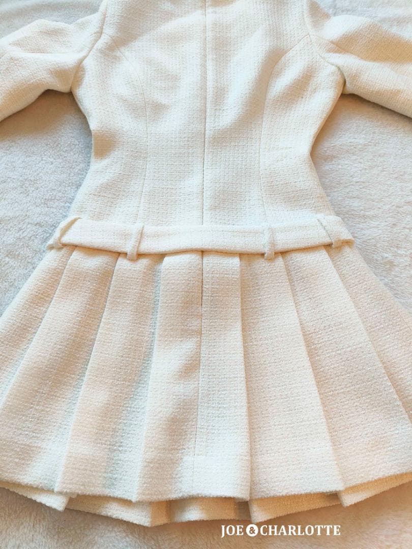 ダーリッチ darich ボックスプリーツツイードミニワンピース WHT FL