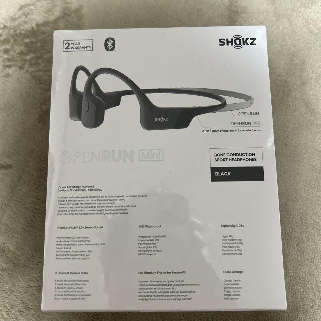 SHOKZ OPENRUN Mini 骨伝導ヘッドフォン ブラック
