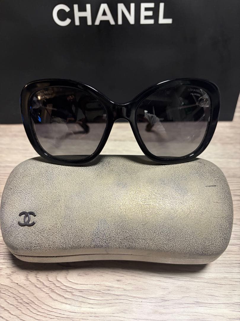 CHANEL ブラック キャットアイ サングラス シャネル 眼鏡