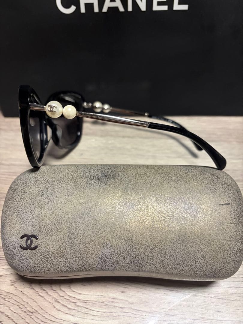 CHANEL ブラック キャットアイ サングラス シャネル 眼鏡
