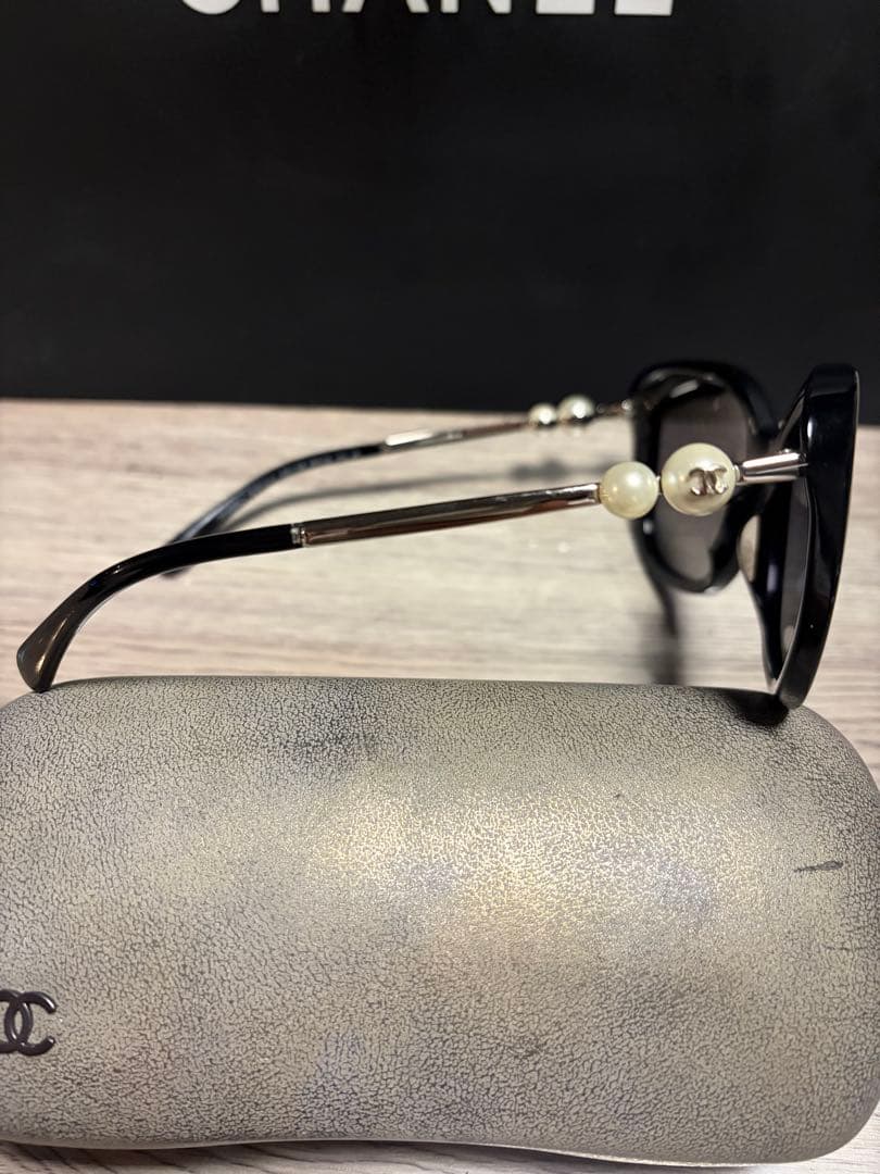 CHANEL ブラック キャットアイ サングラス シャネル 眼鏡