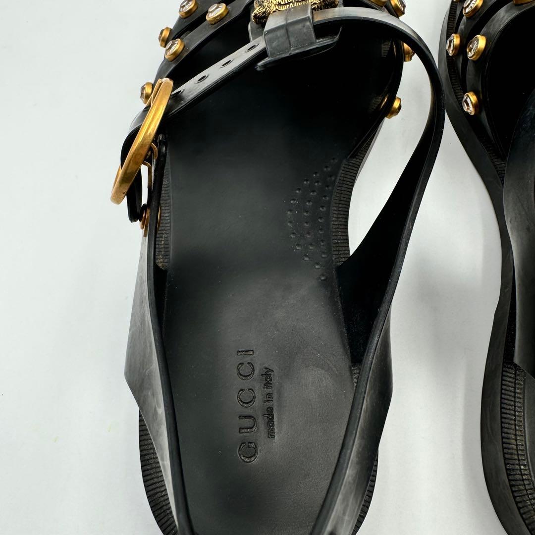 GUCCI ラバーサンダル　ブラック　マーモント　虎　サイズ36