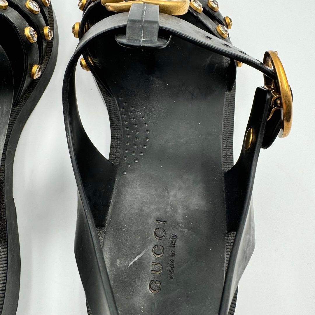 GUCCI ラバーサンダル　ブラック　マーモント　虎　サイズ36