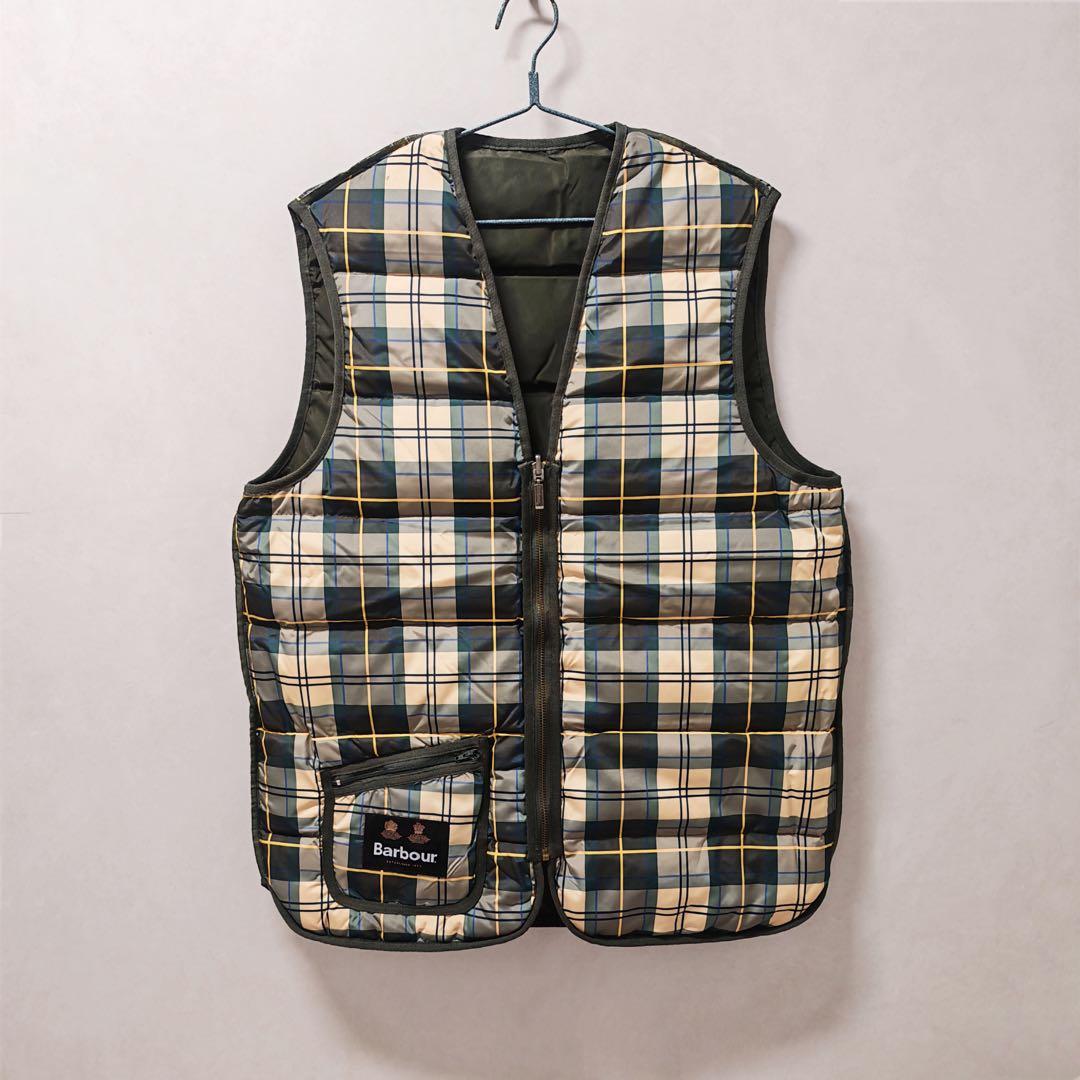 paulページ チェックダウンベスト M