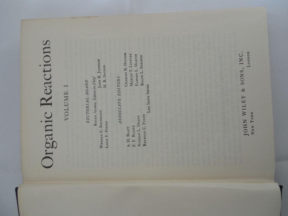 organic reactions 全１６巻　EIGHT　PRINT（１９６０）