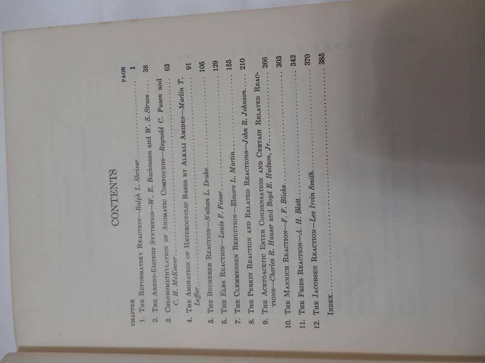 organic reactions 全１６巻　EIGHT　PRINT（１９６０）