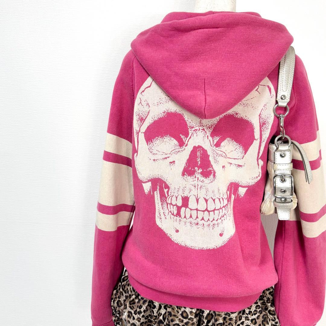 y2k❤️00s HYSTERIC GLAMOUR スカル デカロゴジップパーカー
