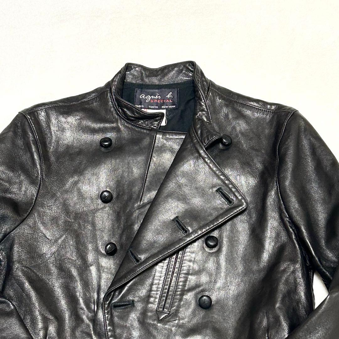 【希少】美品　agnes b. アニエスベー ナポレオン ラム レザージャケット