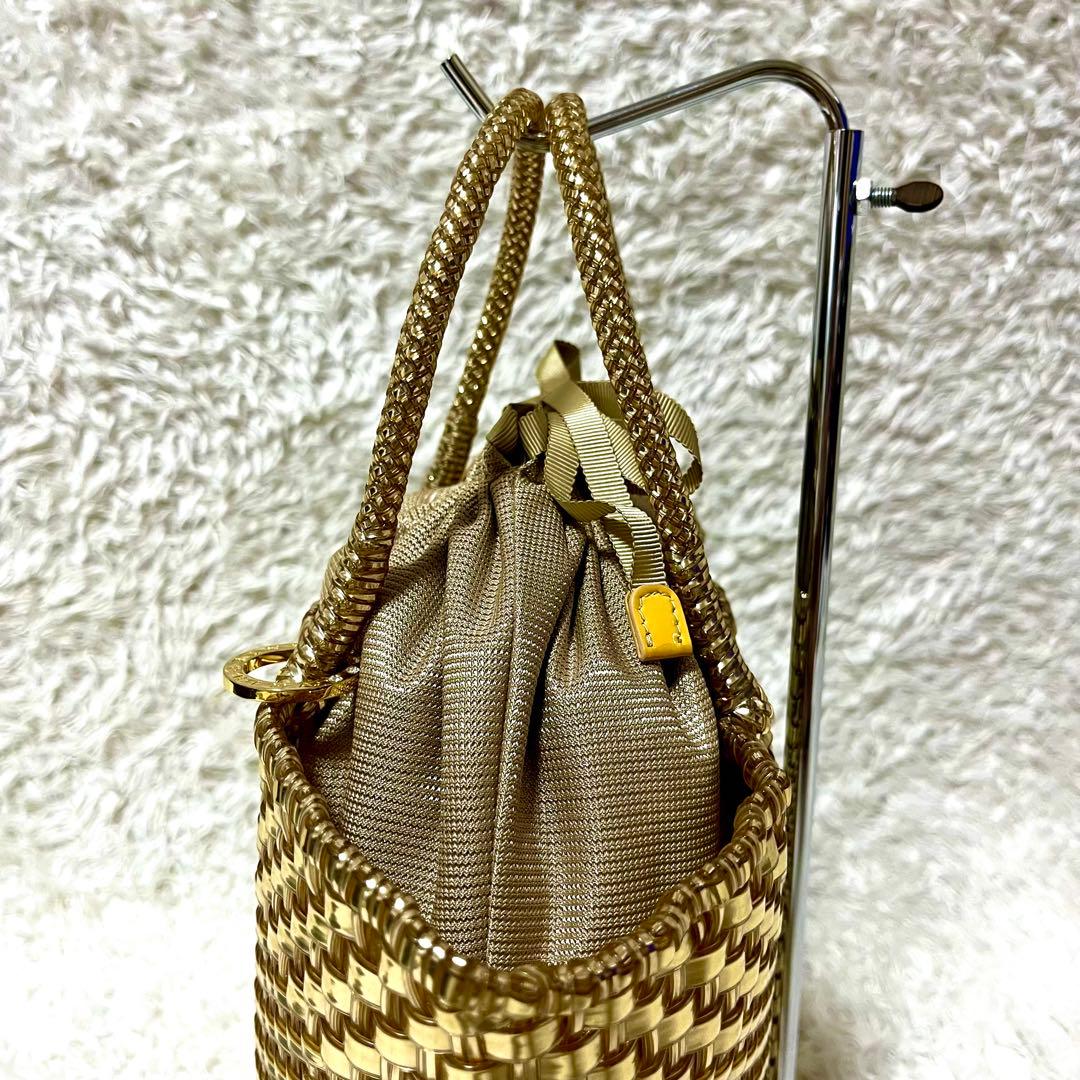 ✨美品✨アンテプリマ イントレッチオ ハンドバッグ ゴールド インナーバッグ