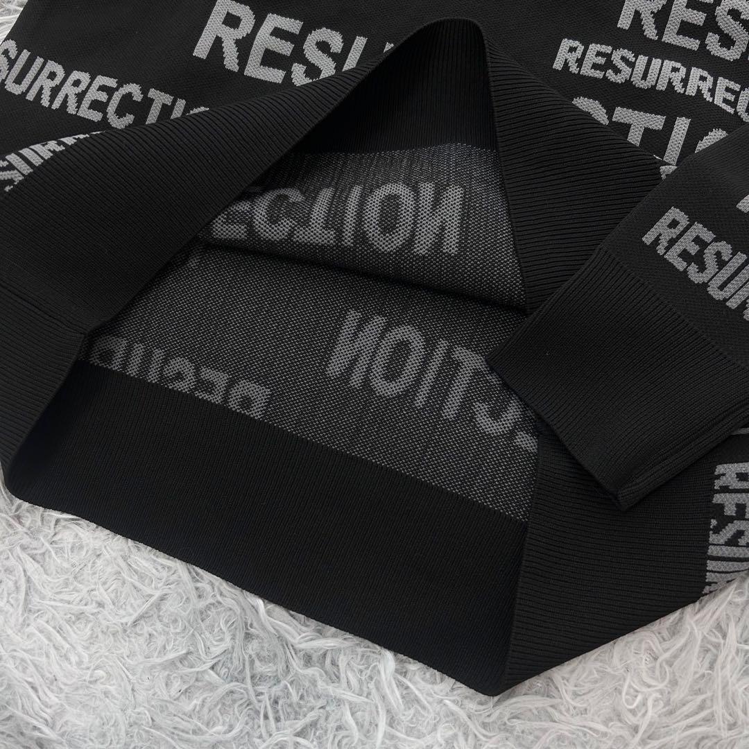 新品　レザレクション　ニット　セーター　ポリエステル　ブラック　Lサイズ