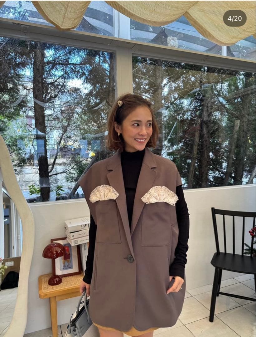 【試着のみ】turtle rib argan hug tee 黒タートル