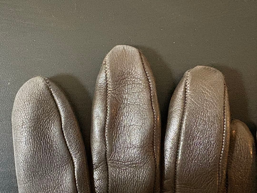 エルメス HERMES シェーヌダンクル レザー グローブ ブラウン