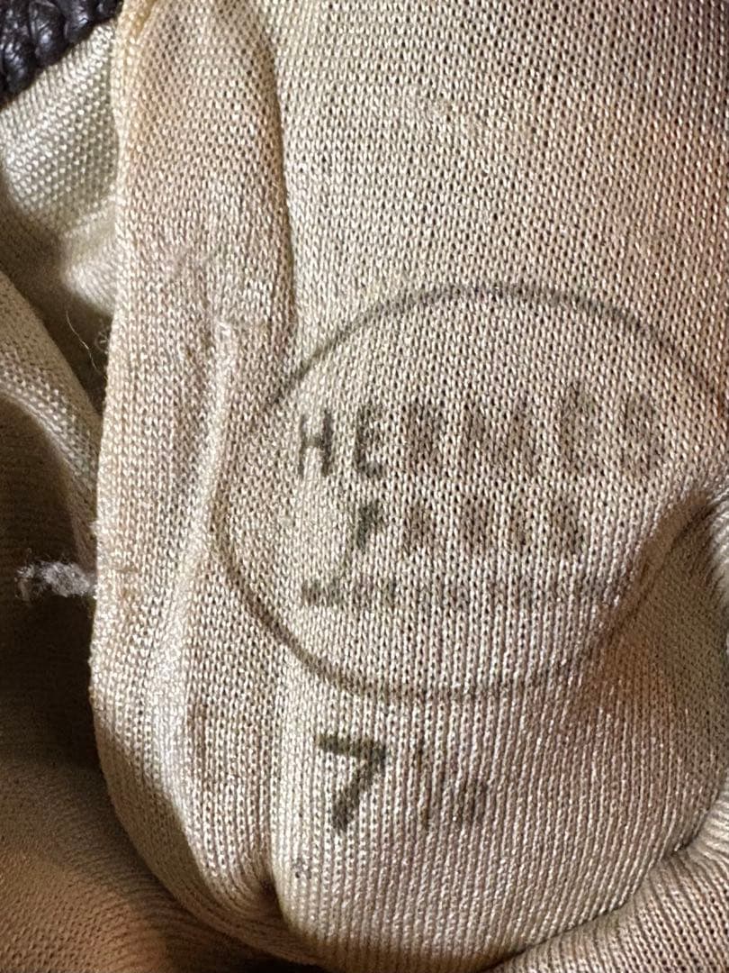 エルメス HERMES シェーヌダンクル レザー グローブ ブラウン