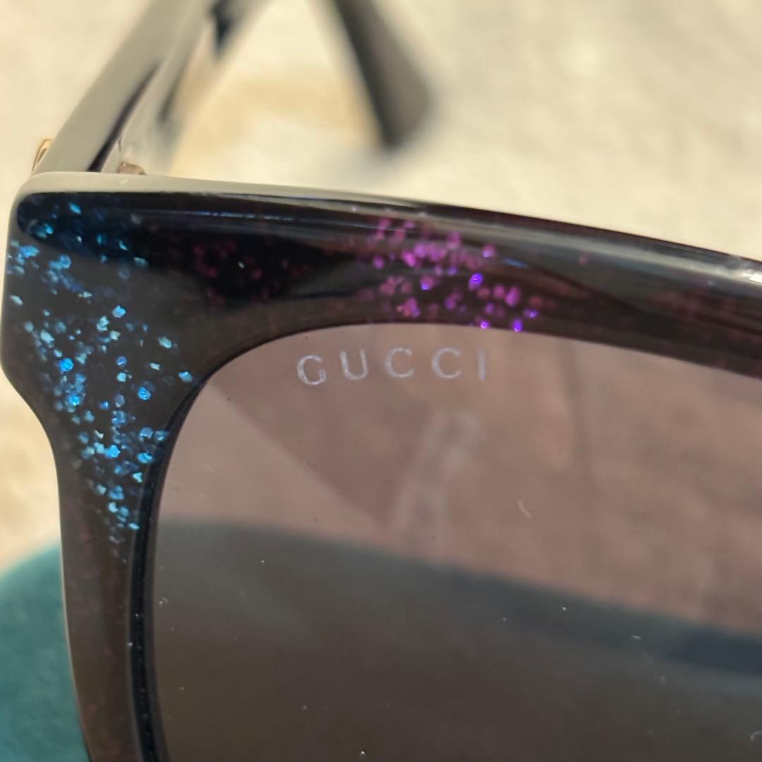 【新品未使用】GUCCI ブラック グリッター ラメ サングラス スクエア
