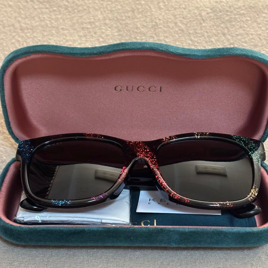 【新品未使用】GUCCI ブラック グリッター ラメ サングラス スクエア