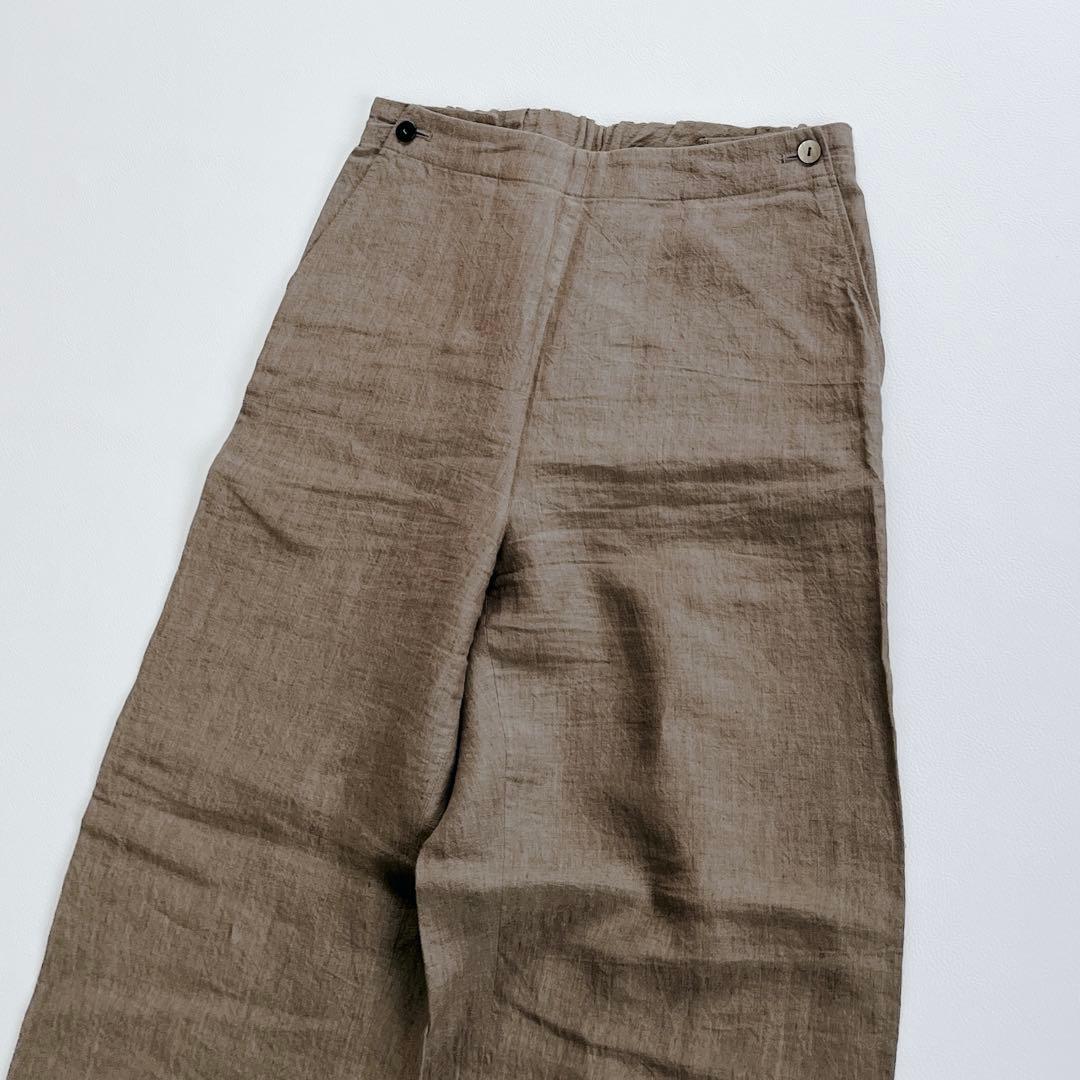 美品✨リネン100% ヨーガンレール ワイドパンツ M カーキ