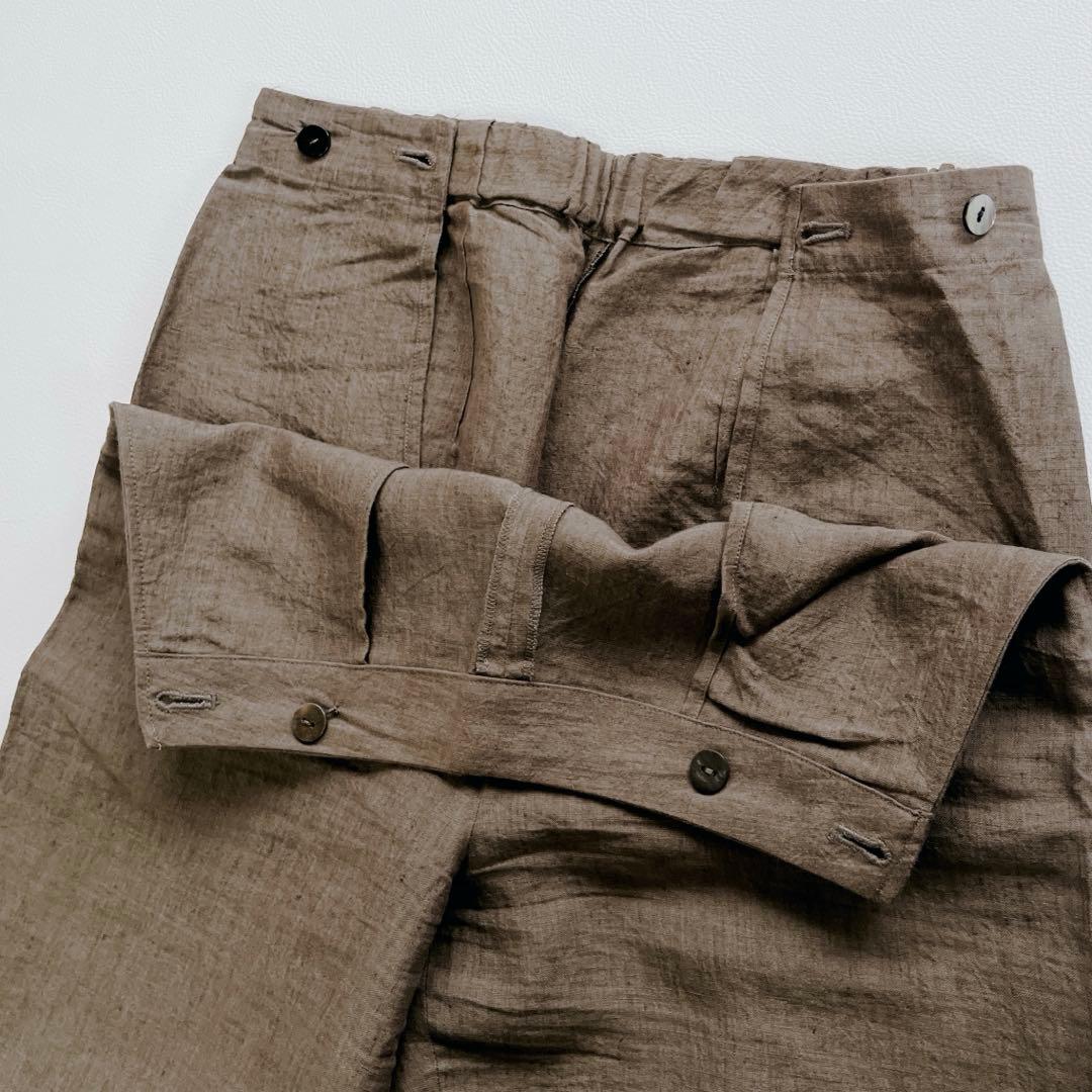 美品✨リネン100% ヨーガンレール ワイドパンツ M カーキ