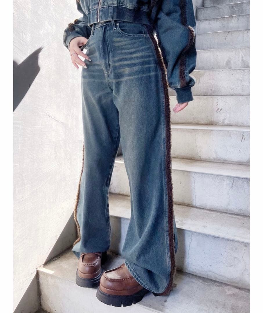 EVRIS デニム ボアブルゾン　セットアップ