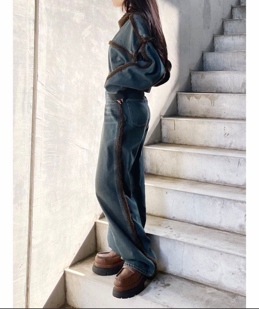 EVRIS デニム ボアブルゾン　セットアップ