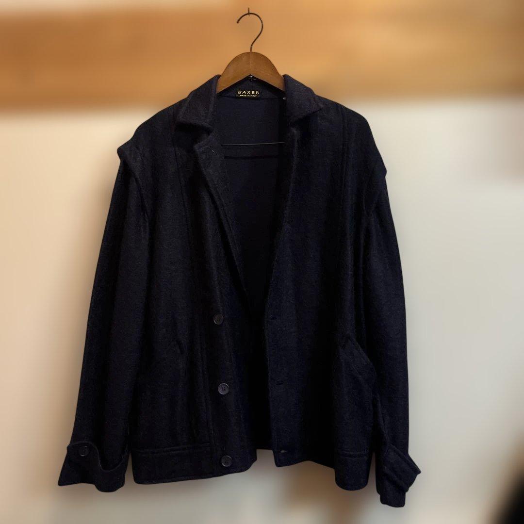 BAXER イタリア製 ネイビー ジャケット アルパカ×カシミヤ